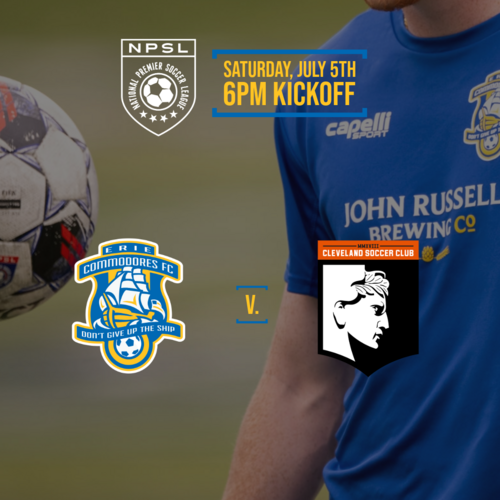 (NPSL) Erie Commodores FC v. Cleveland SC // Charity Game to benefit Robert Irvine Foundation poster