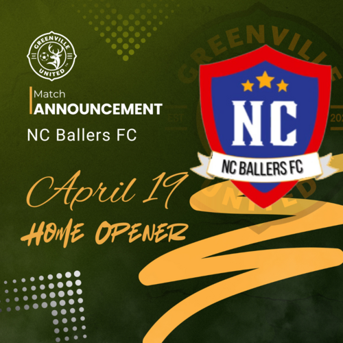 Greenville United vs NC Ballers FC poster