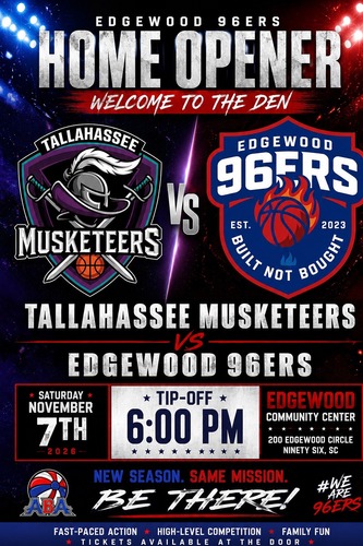 Edgewood 96ers vs Tallahassee Musketeers poster