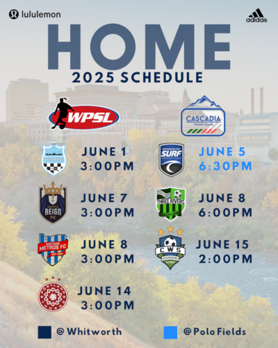 Spokane SC Shadow vs Washington East Surf SC (CPL) poster