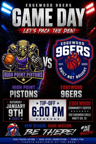 Edgewood 96ers host High Point Pistons poster